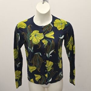 Floral Navy Cardigan Size Med